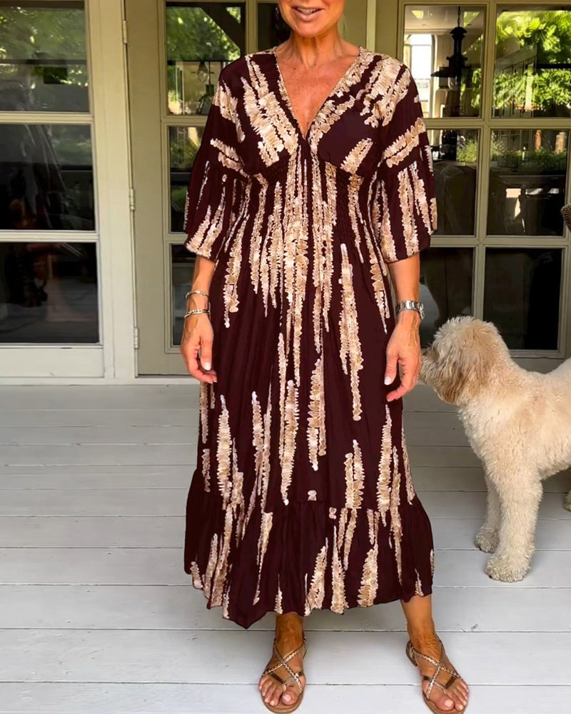 NIMA Zomer maxi-jurk met V-Cut