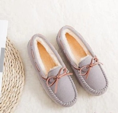 NIMA Damespantoffels in bruine bontstijl antislip