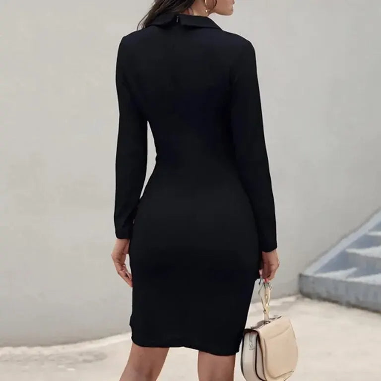 NIMA Elegante cocktailjurk met knopen aan de voorkant