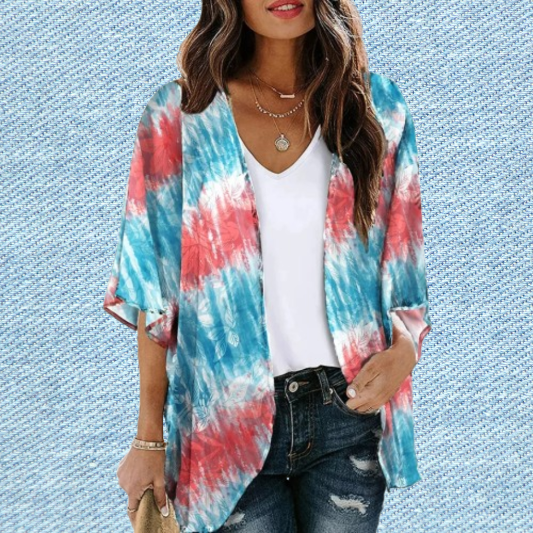 NIMA rode eenvoudige lichtgewicht lange zomer blouse