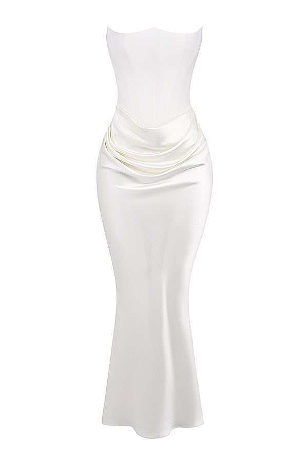 NIMA Elegant strapless korset maxi jurk