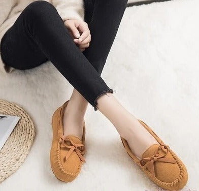 NIMA Damespantoffels in bruine bontstijl antislip
