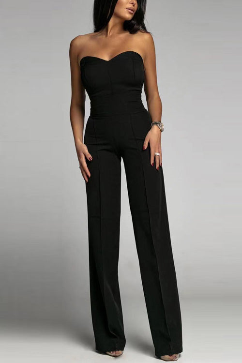 NIMA Chique mouwloze jumpsuit in effen kleur