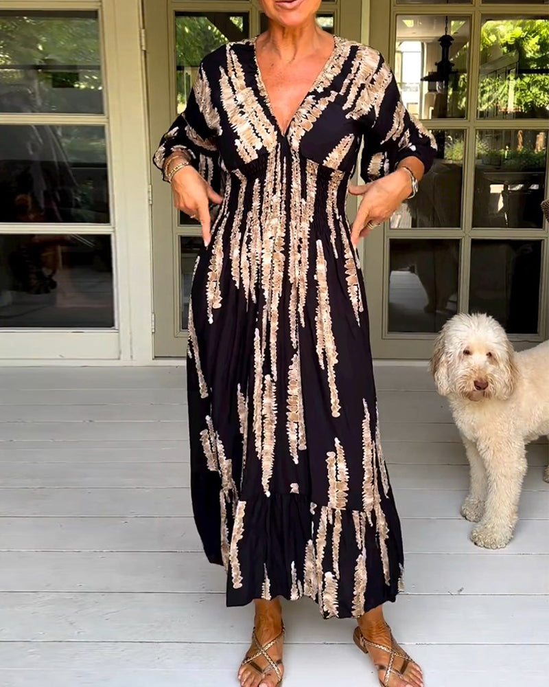 NIMA Zomer maxi-jurk met V-Cut