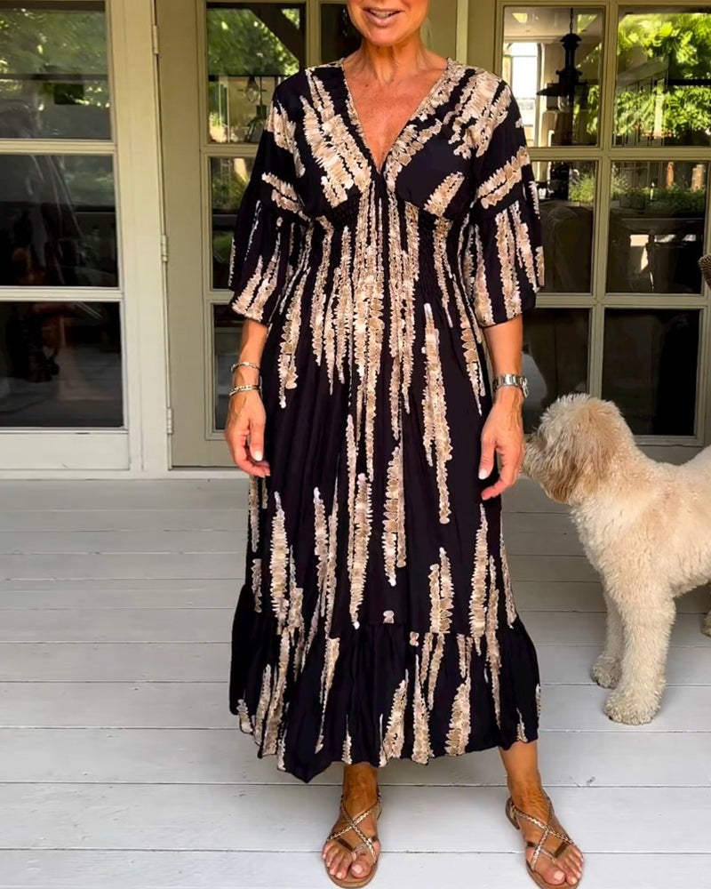 NIMA Zomer maxi-jurk met V-Cut