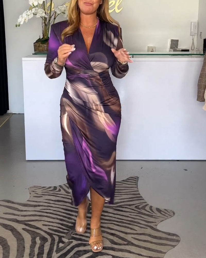 NIMA Glam Wrap Midi Jurk