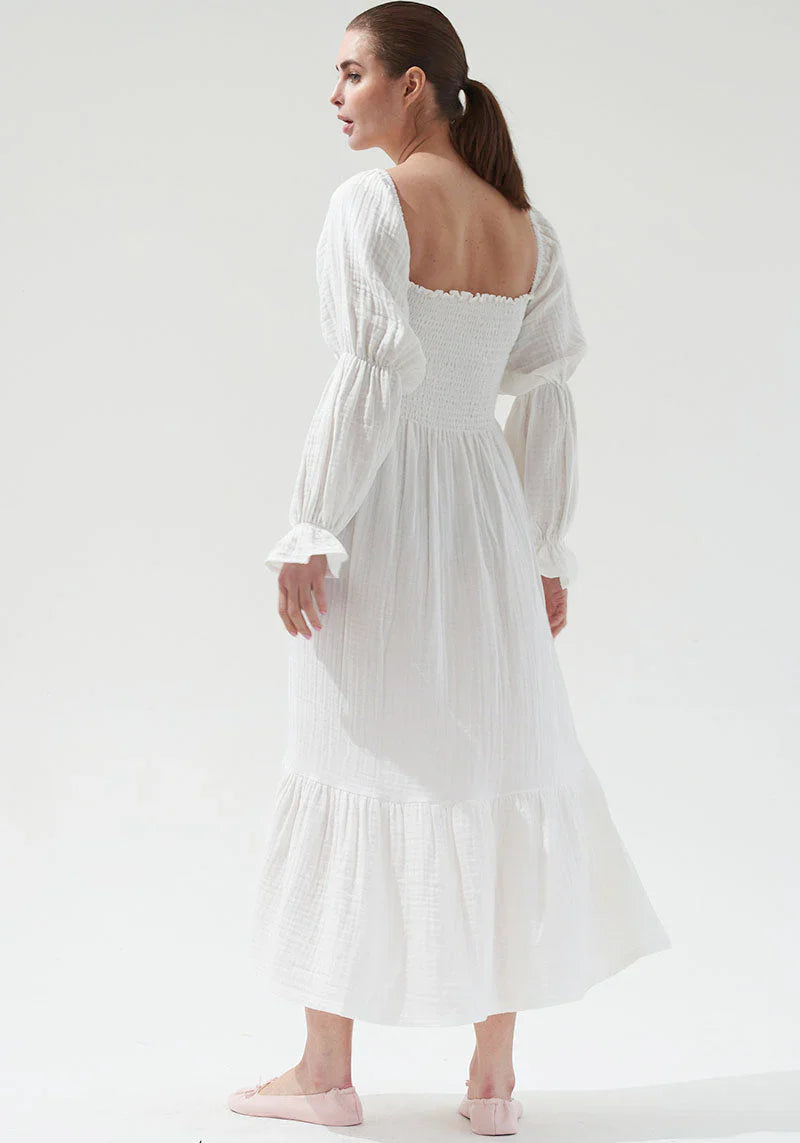NIMA Chiffon jurk met klokmouwen