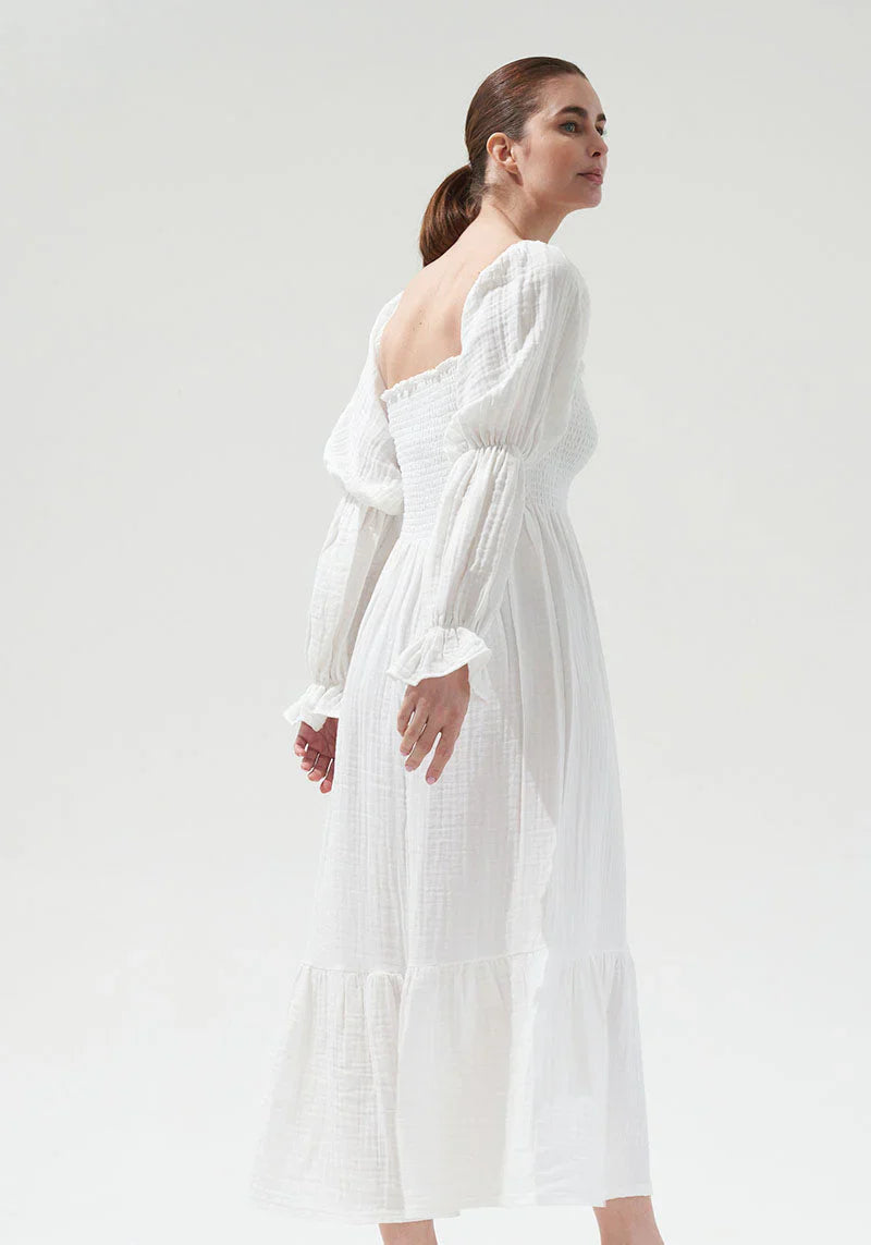 NIMA Chiffon jurk met klokmouwen