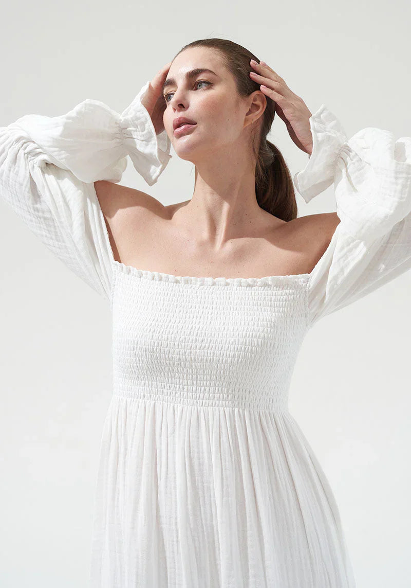 NIMA Chiffon jurk met klokmouwen