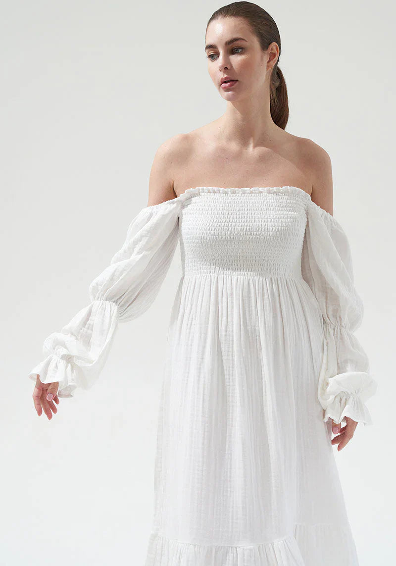 NIMA Chiffon jurk met klokmouwen