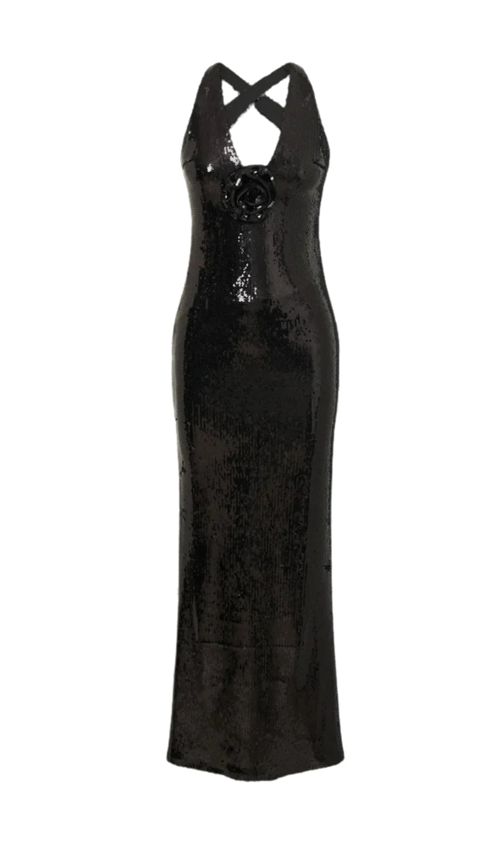 NIMA Pailletten maxi jurk met rozen symbool