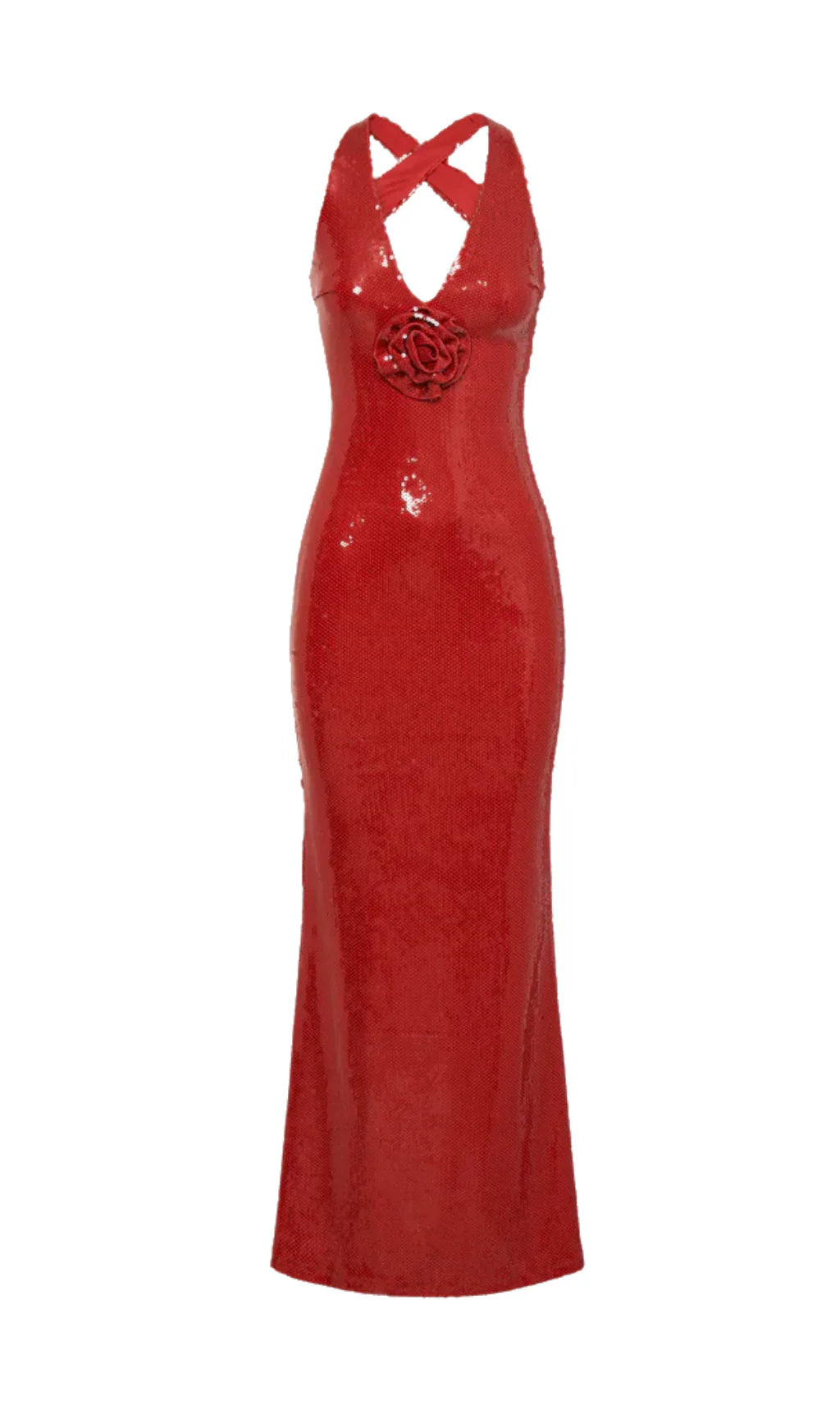 NIMA Pailletten maxi jurk met rozen symbool