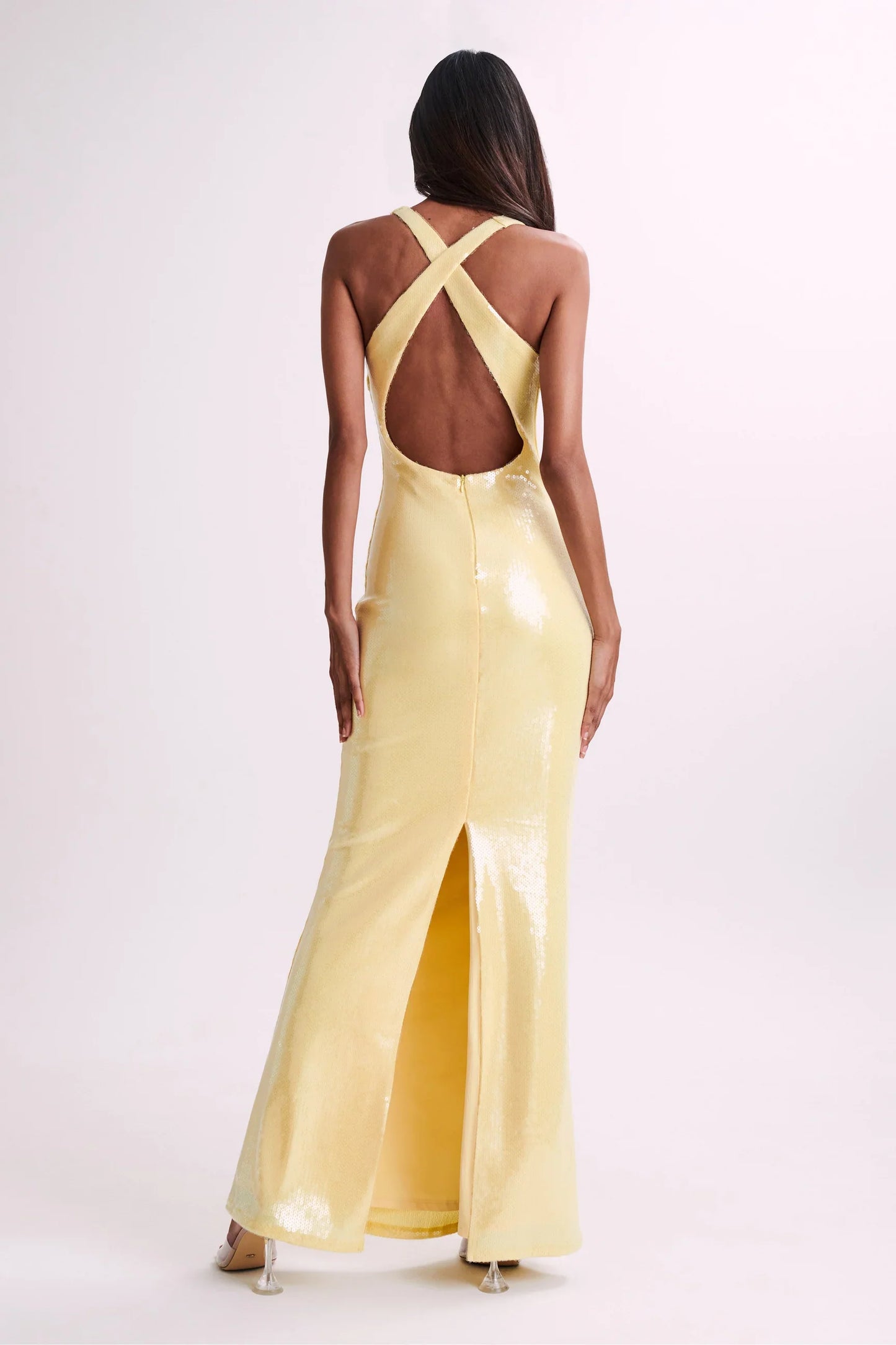 NIMA Pailletten maxi jurk met rozen symbool