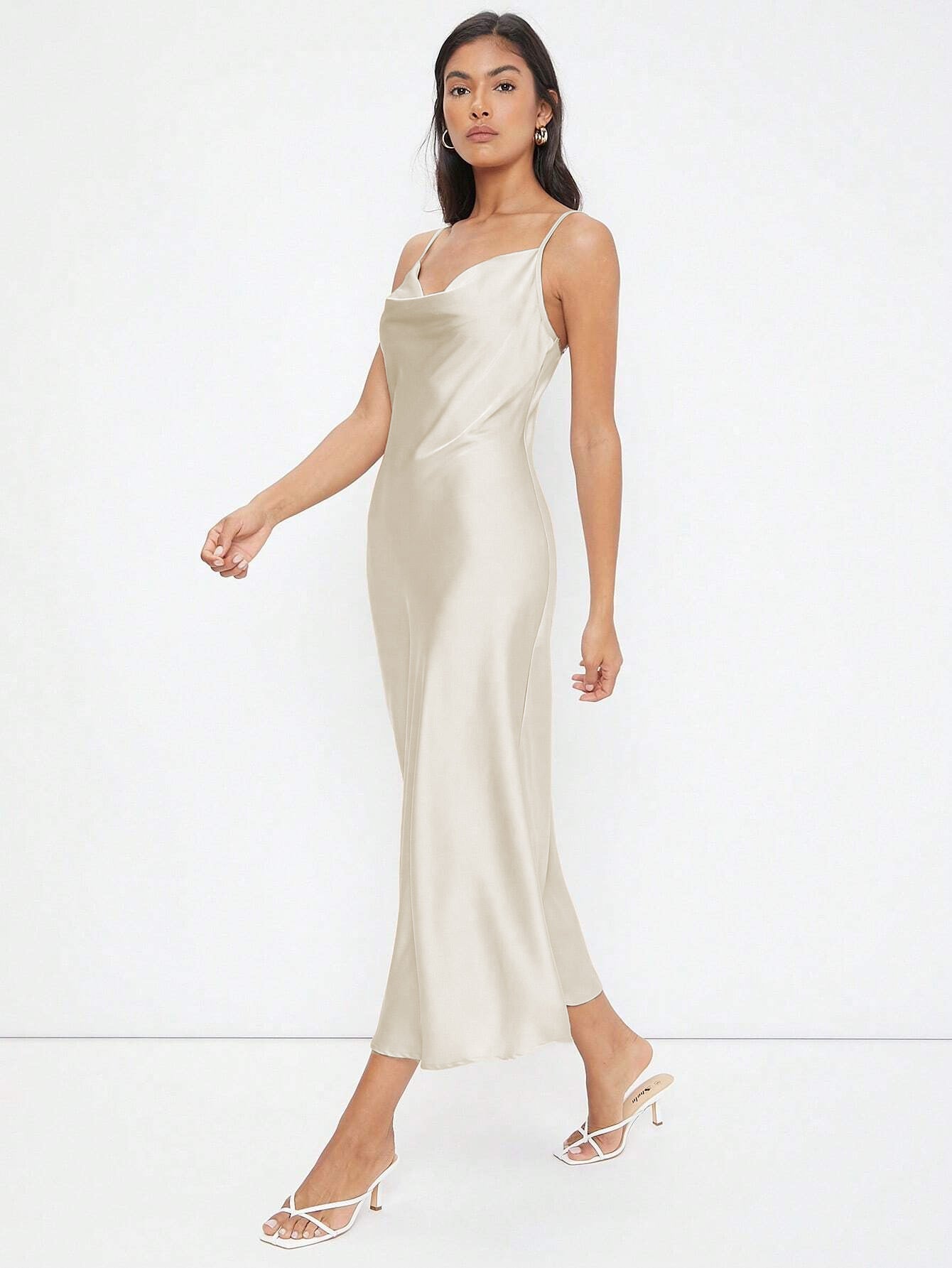 NIMA Casual satijnen maxi jurk