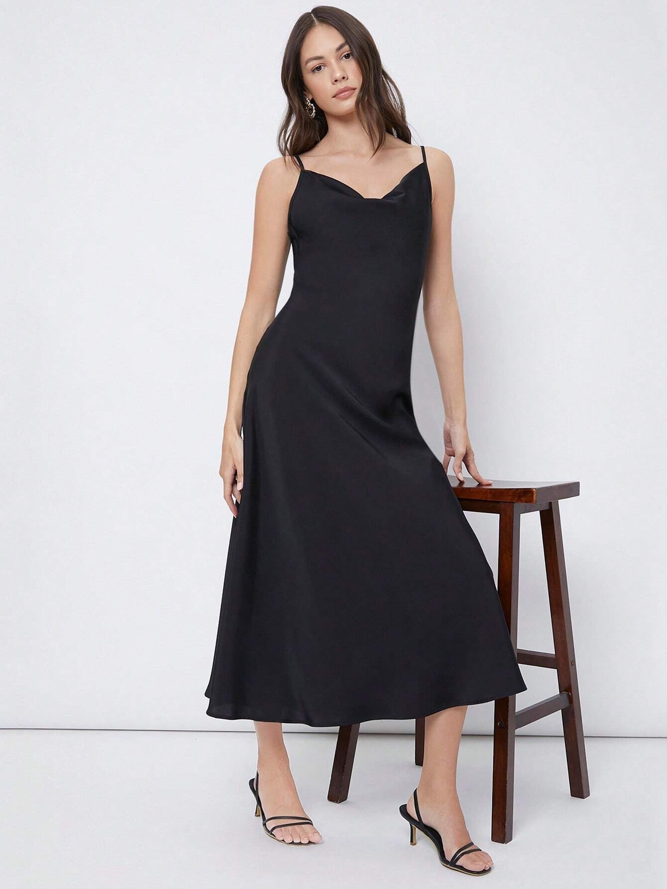 NIMA Casual satijnen maxi jurk