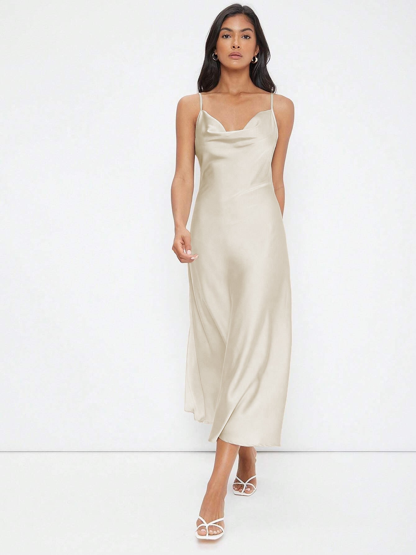 NIMA Casual satijnen maxi jurk