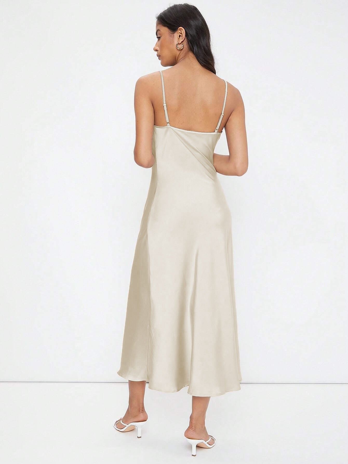 NIMA Casual satijnen maxi jurk