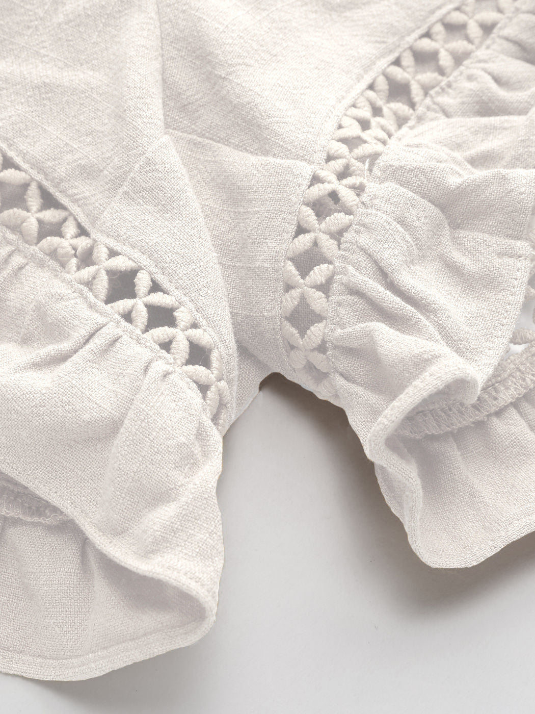 NIMA Casual elegante witte jurk met textuur