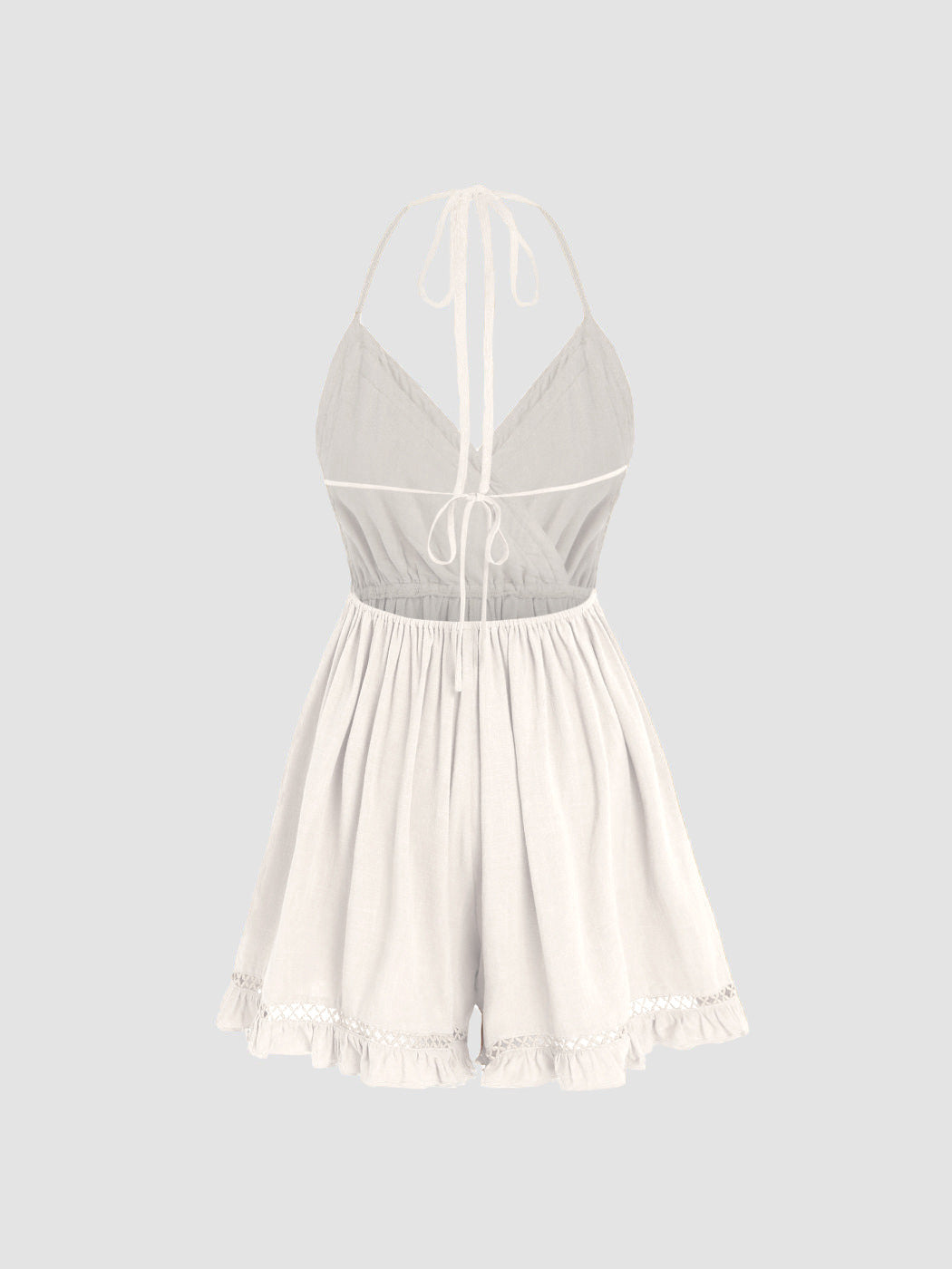 NIMA Casual elegante witte jurk met textuur