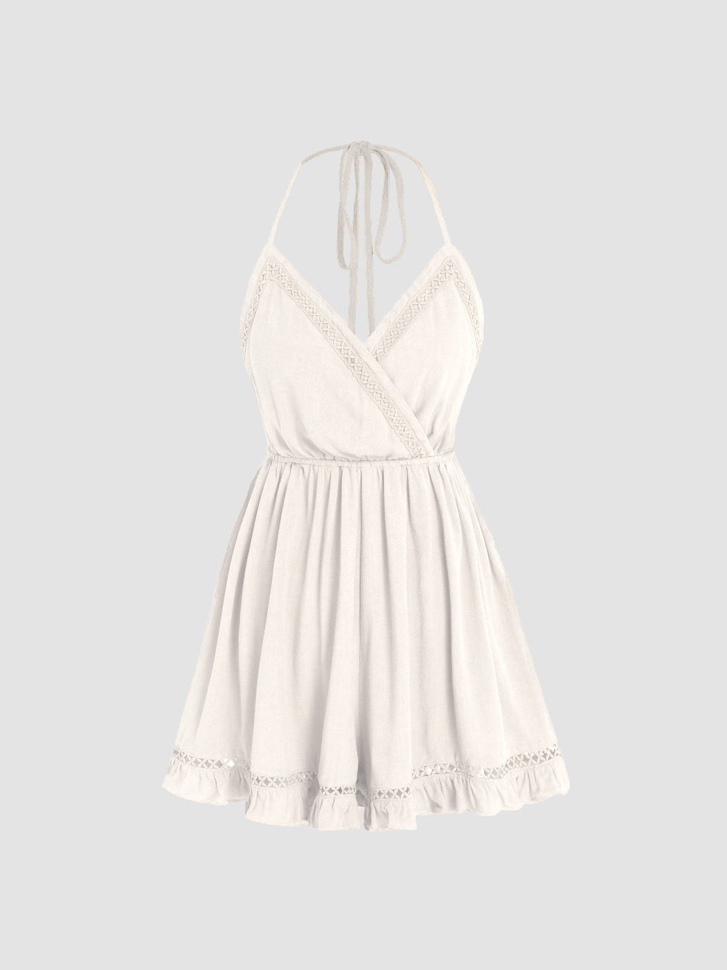 NIMA Casual elegante witte jurk met textuur