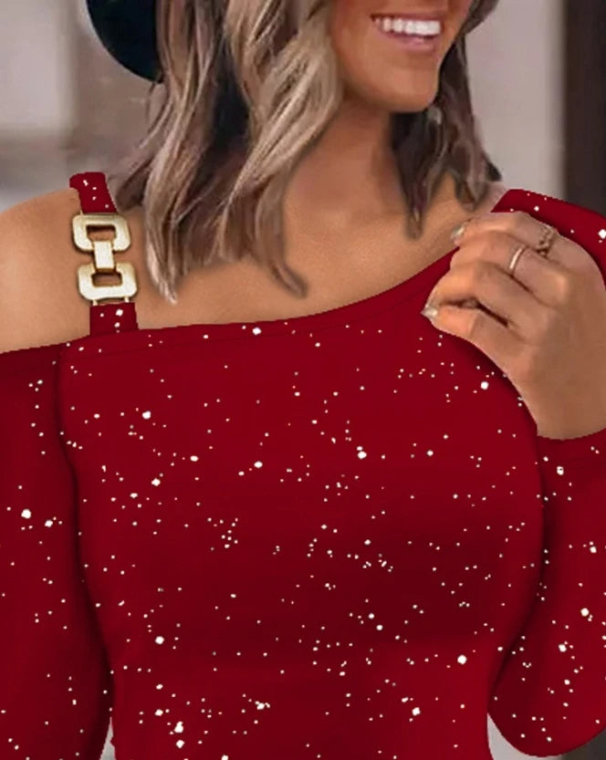 NIMA Gestreept zwart met fleece lichtgewicht glitterjurk