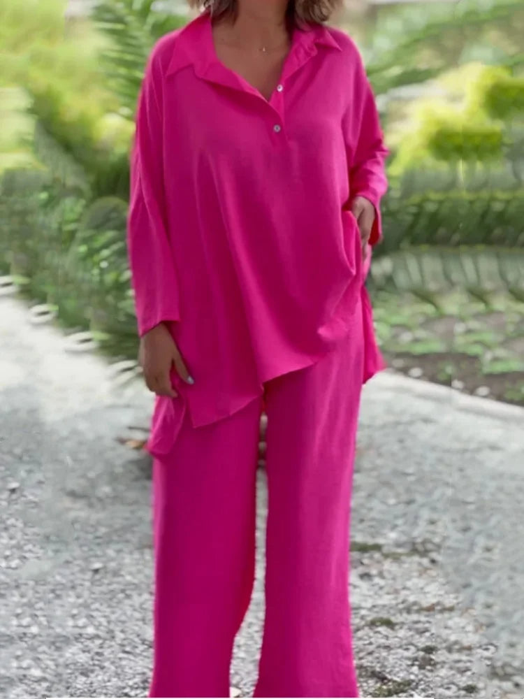 NIMA Kapel losse geknoopte top en broek zomer set dames