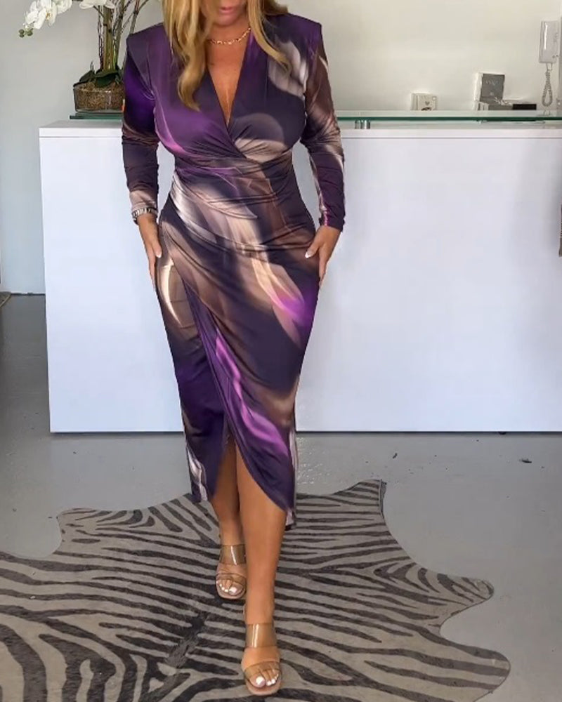 NIMA Glam Wrap Midi Jurk