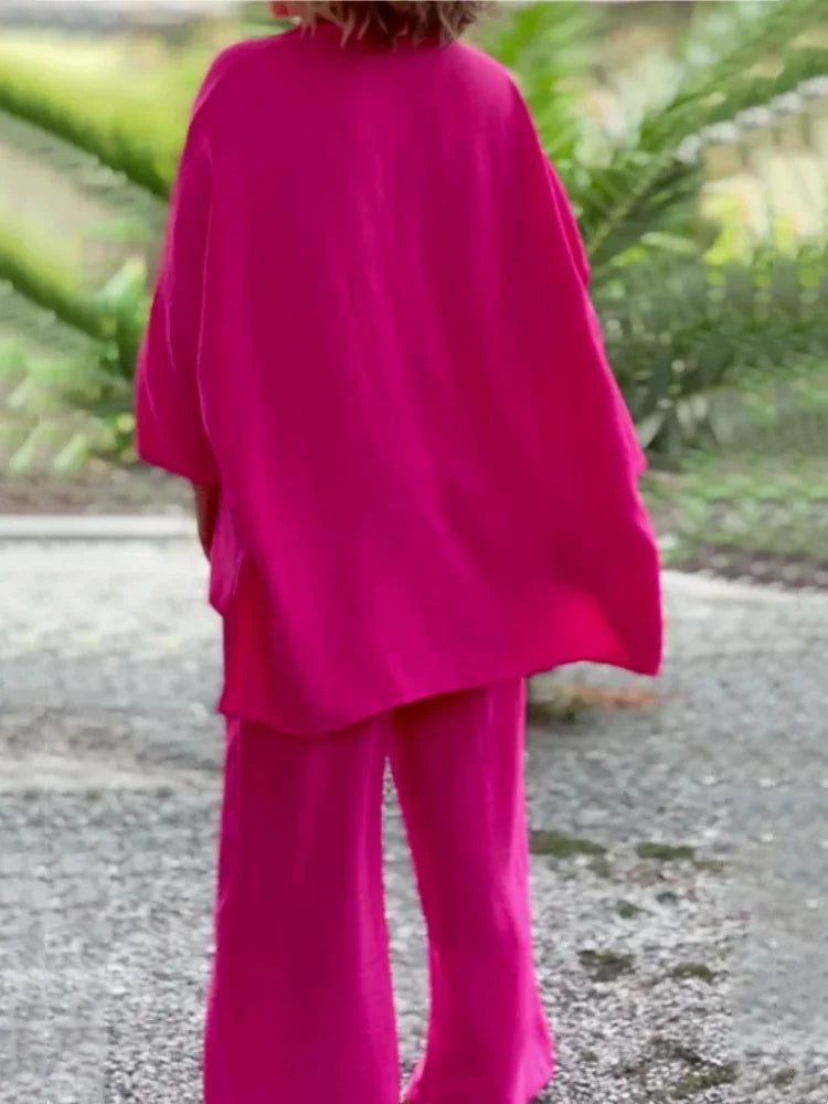 NIMA Kapel losse geknoopte top en broek zomer set dames