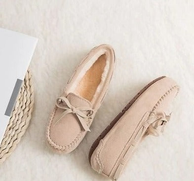 NIMA Damespantoffels in bruine bontstijl antislip