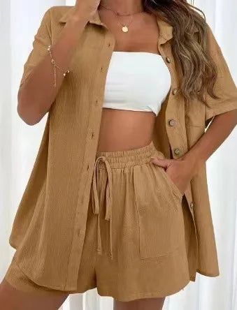 NIMA Open top koord shorts zomer set dames