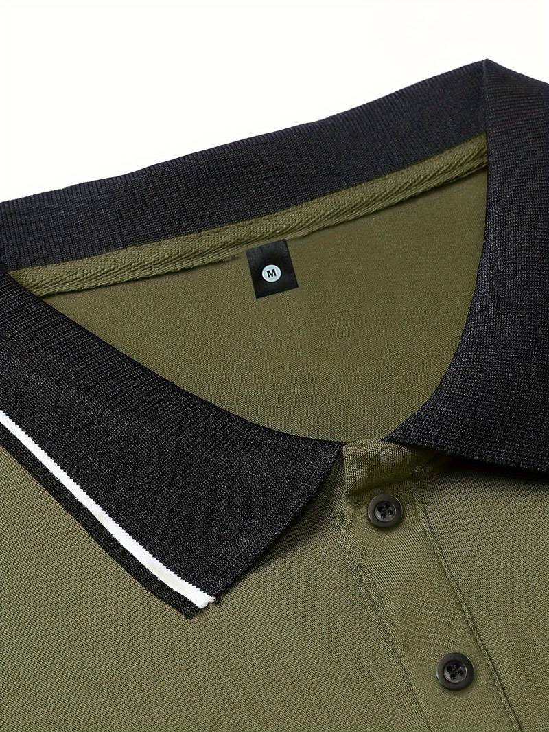 NIMA trendy colour-block shirt met korte mouwen, knoopsluiting en achterkant