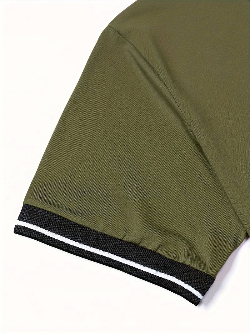NIMA trendy colour-block shirt met korte mouwen, knoopsluiting en achterkant