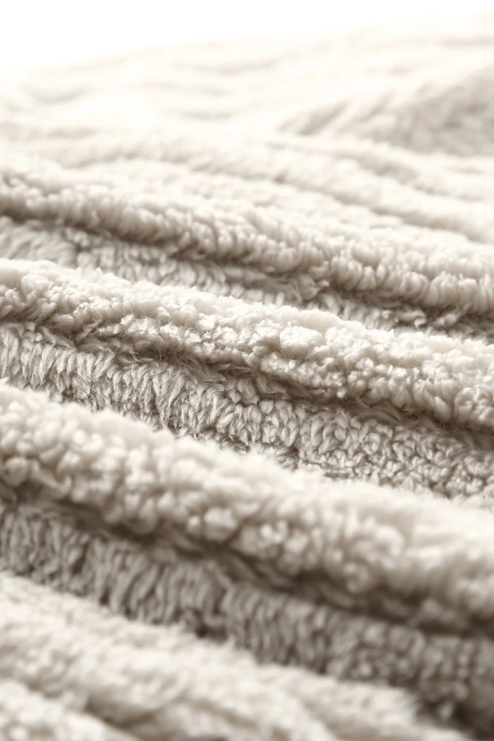 Plain plush fleece jacket with button placket