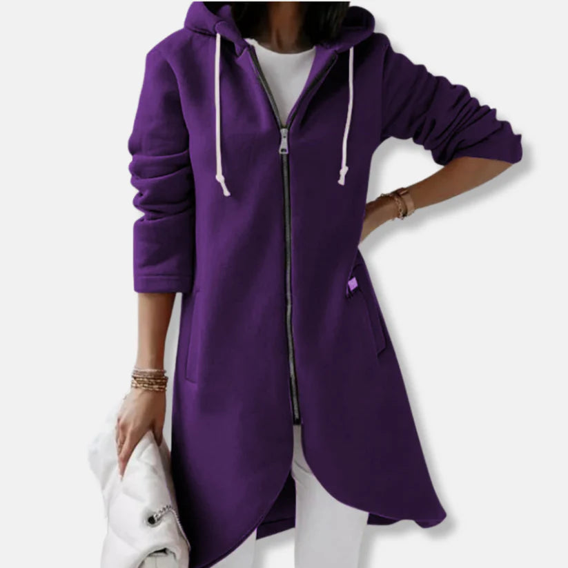 Elise – loose-fitting sweatshirt jacket with hood and zipper