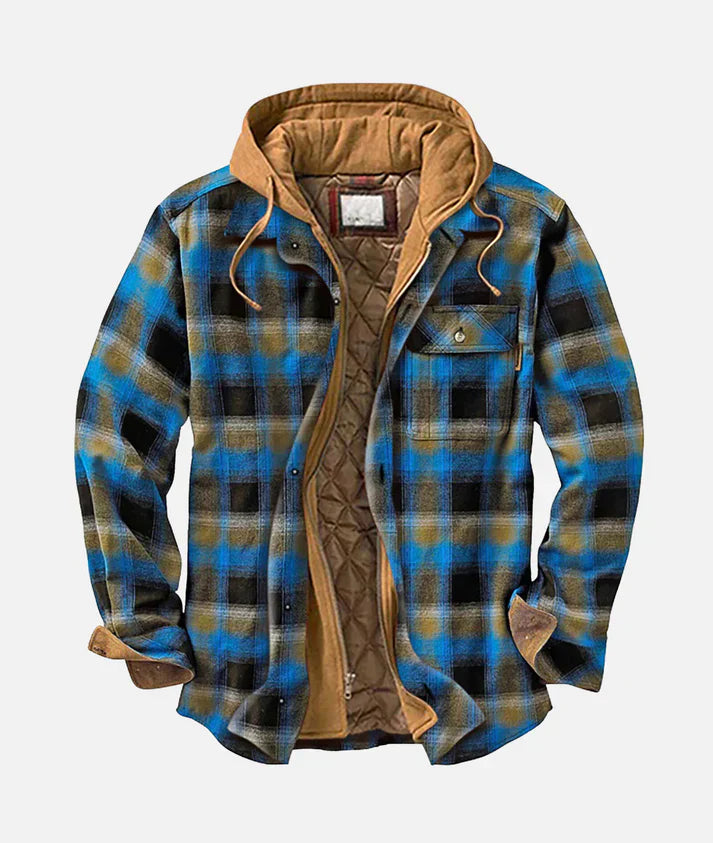 Henrik – lined flannel shirt jacket with hood and zipper