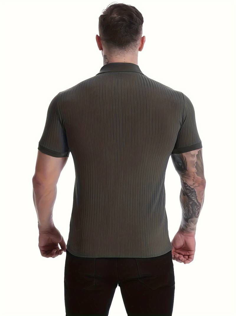 NIMA slim-fit geribd overhemd voor heren