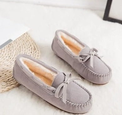 NIMA Damespantoffels in bruine bontstijl antislip