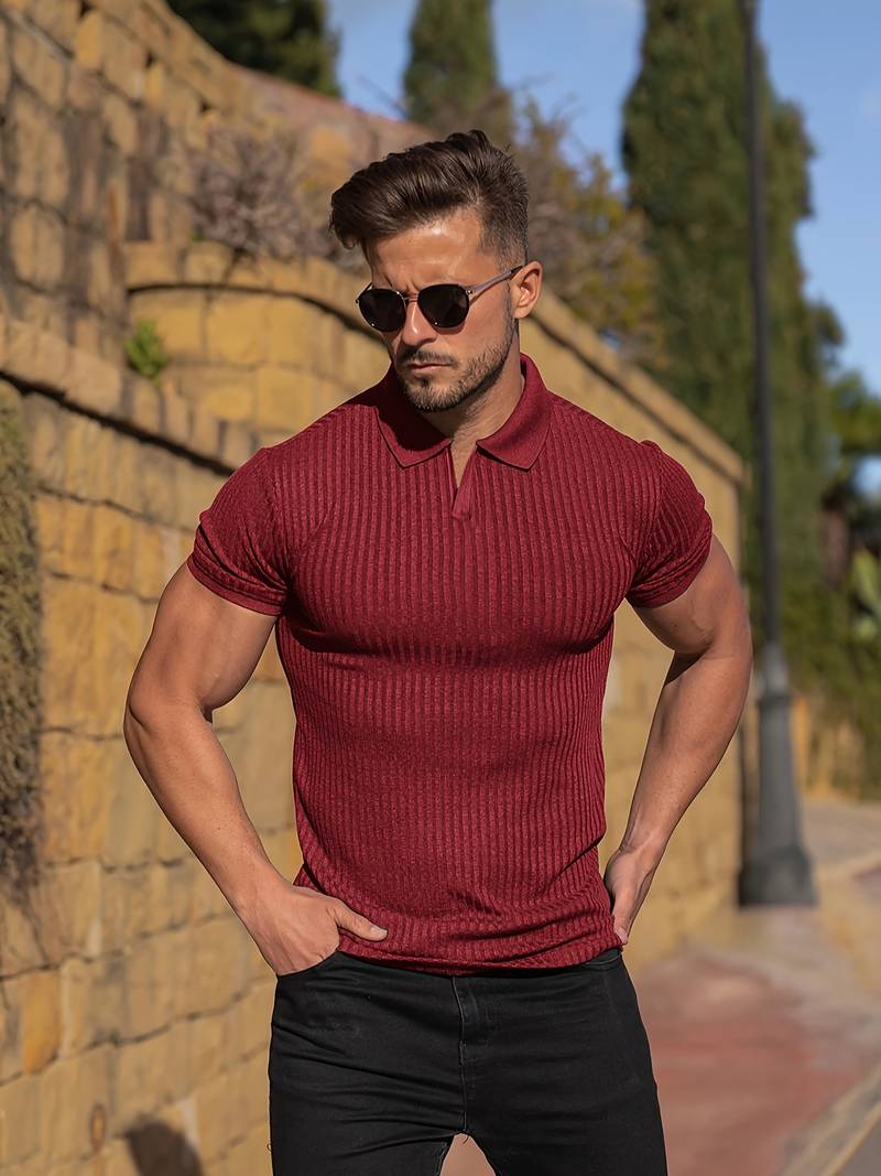 NIMA slim-fit geribd overhemd voor heren