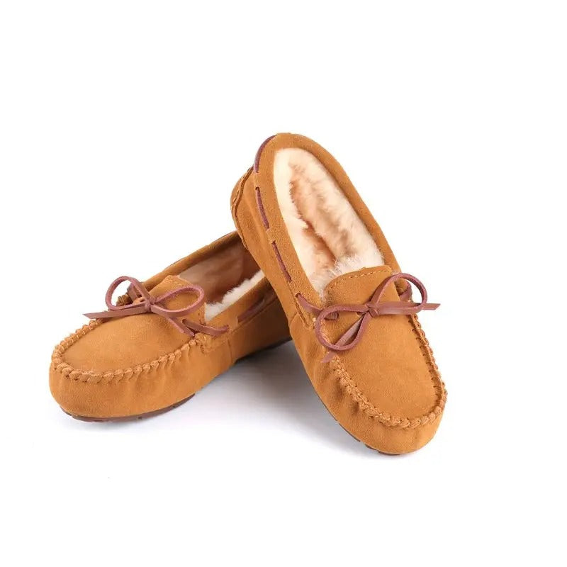 NIMA Damespantoffels in bruine bontstijl antislip