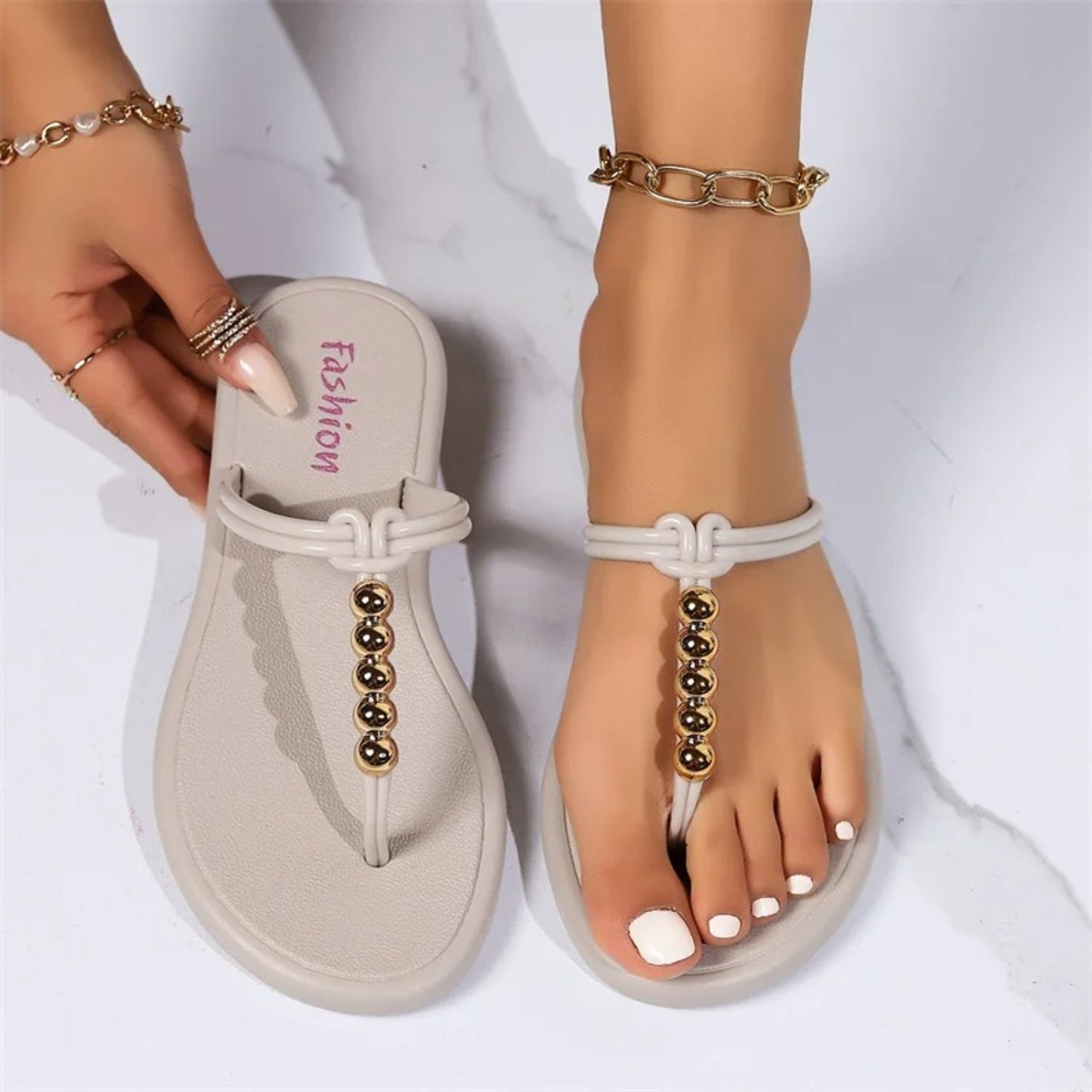 NIMA elegante eenvoudige platte antislip slippers