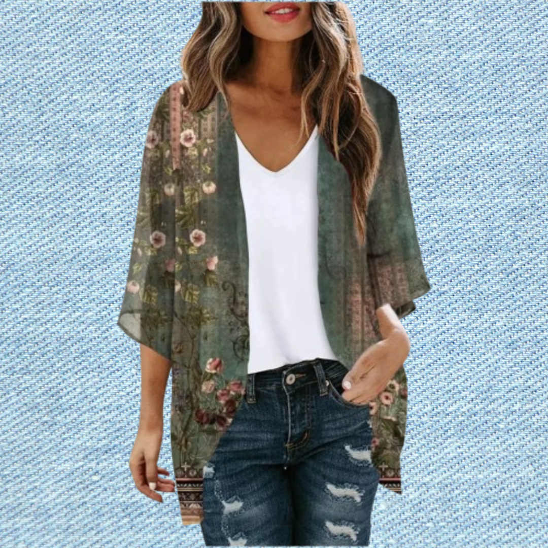 NIMA rode eenvoudige lichtgewicht lange zomer blouse