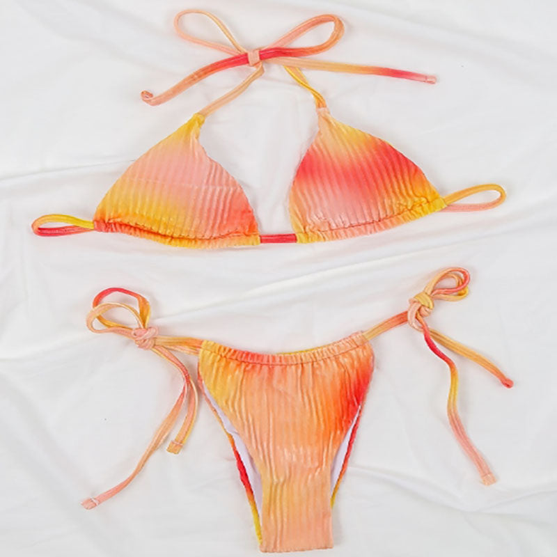 NIMA oranje gevoerde brazilian bikini met v-halsbandje