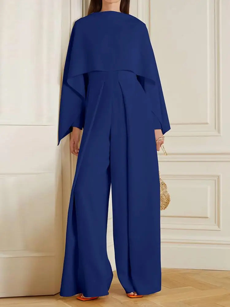 NIMA Jumpsuit in effen kleur met wijde pijpen