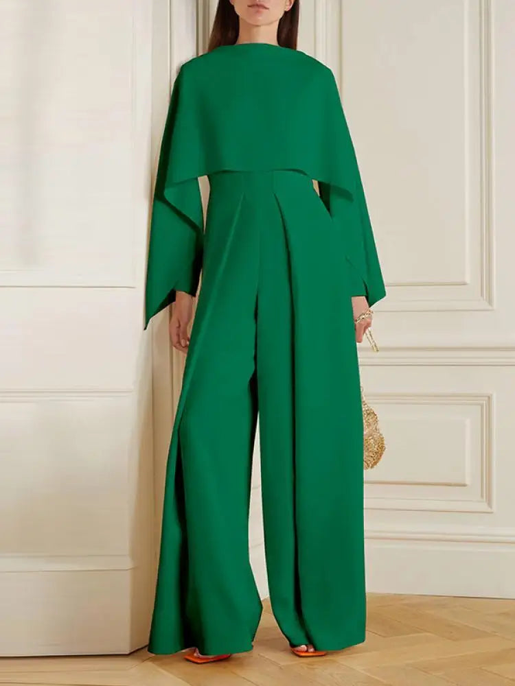 NIMA Jumpsuit in effen kleur met wijde pijpen