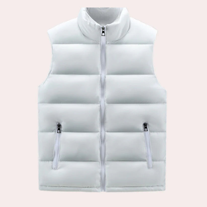 Malte – padded water-repellent vest with stand-up collar