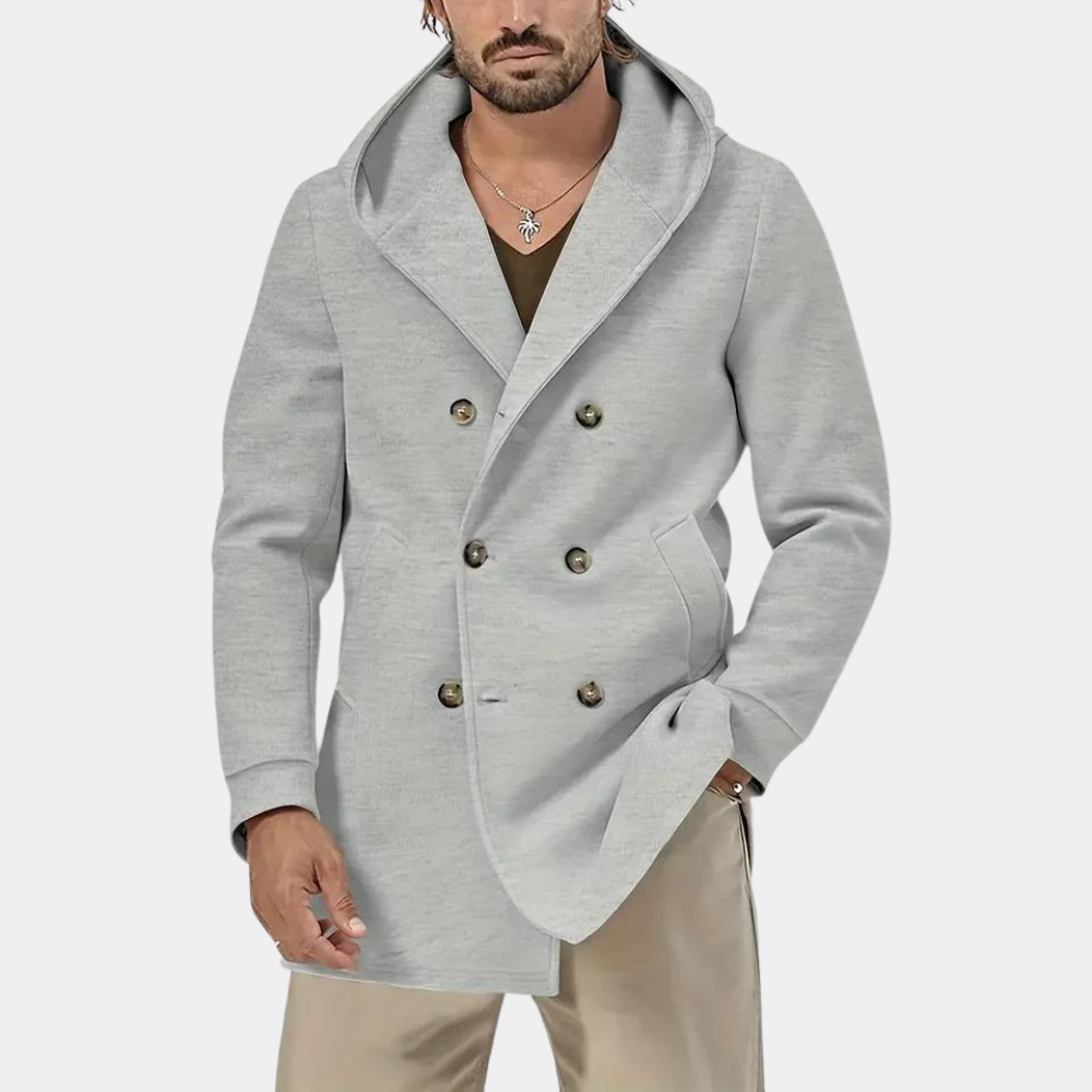 Stijlvolle trenchcoat voor heren met een praktische capuchon voor een casual look