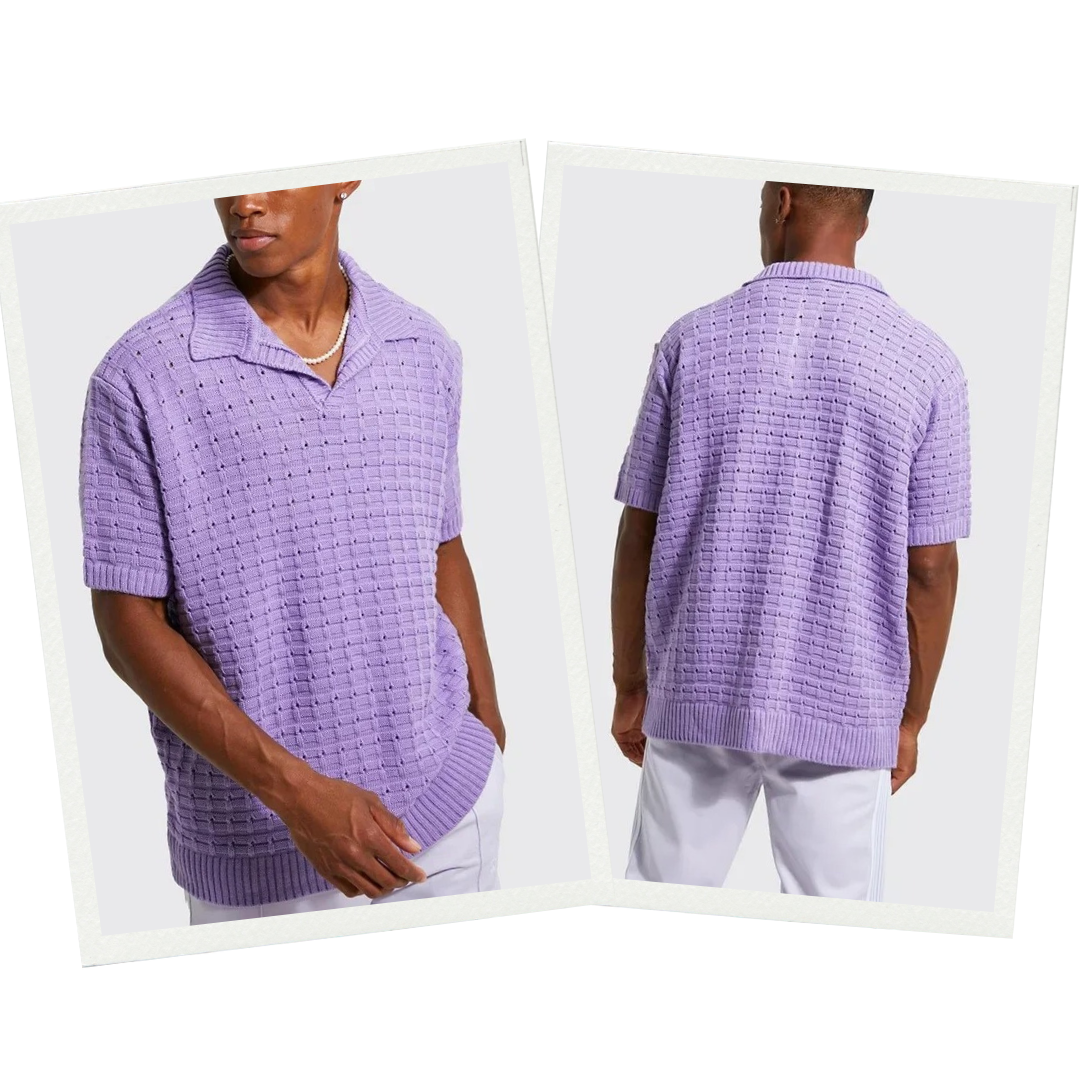NIMA Oversized Gebreid Poloshirt