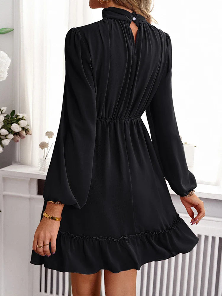 NIMA Elegante jurk met hoge hals