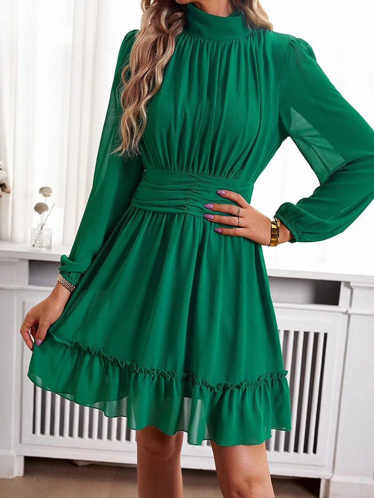 NIMA Elegante jurk met hoge hals
