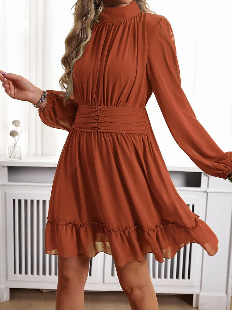 NIMA Elegante jurk met hoge hals